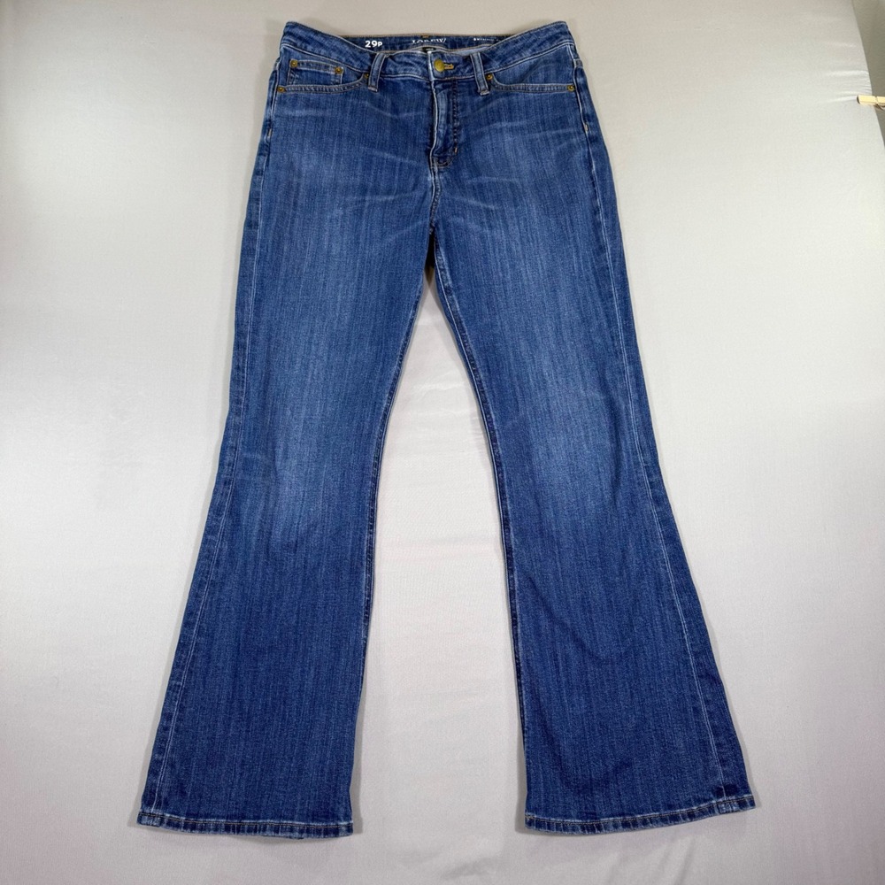 J.Crew Skinny Flare Jeans Womens 29P Medium Wash Denim Petite Flare Leg Flaw